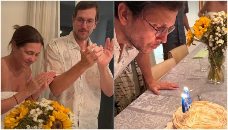 Vladimir Brichta celebra aniversário de 49 anos ao lado de Adriana Esteves