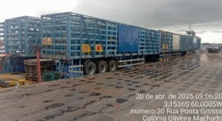 Dupla é presa com 8 mil botijas de gás e R$ 3,4 milhões em espécie no Porto do Cimento, em Manaus