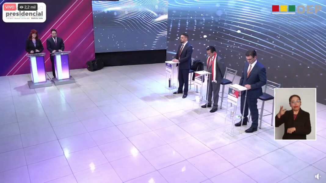 Debate presidencial na Bolívia tem baixa participação; candidatos focam em propostas econômicas Debate presidencial na Bolívia tem baixa participação; candidatos focam em propostas econômicas