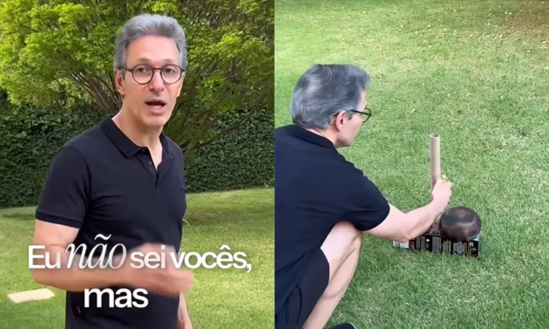 Zema solta rojão para ironizar PT, é cobrado sobre lei e fala em edição de vídeo Zema solta rojão para ironizar PT, é cobrado sobre lei e fala em edição de vídeo