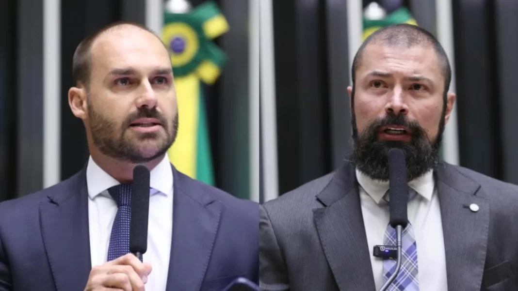Deputado aciona AGU contra Eduardo Bolsonaro e Bilynskyj por ataques à democracia Deputado aciona AGU contra Eduardo Bolsonaro e Bilynskyj por ataques à democracia