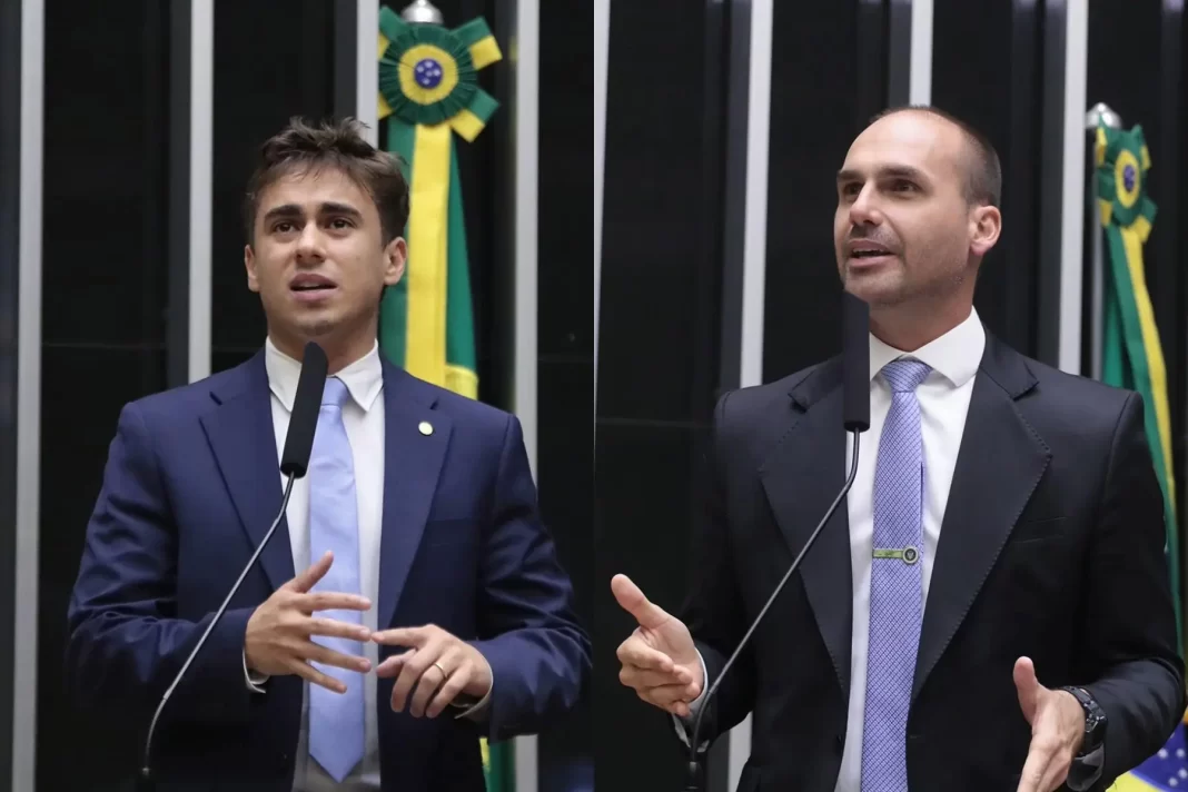 Após críticas, Nikolas nega amnésia e diz que Eduardo Bolsonaro ‘não está bem’ Após críticas, Nikolas nega amnésia e diz que Eduardo Bolsonaro ‘não está bem’