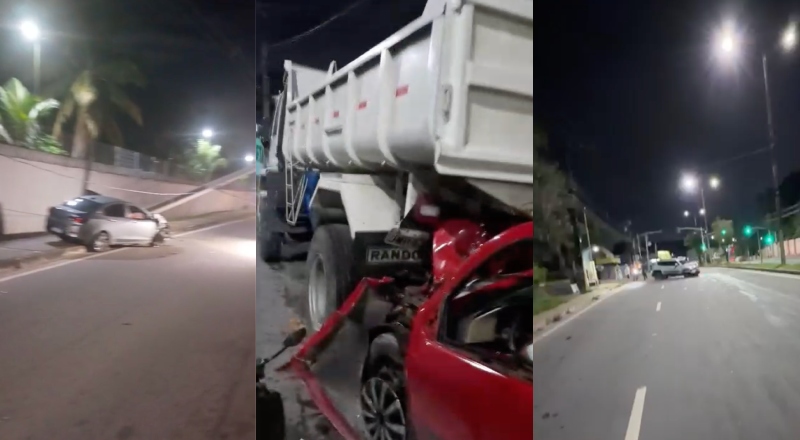 Madrugada de acidentes: sequência de colisões e poste derrubado mostra o perigo no trânsito de Manaus; veja vídeos Madrugada de acidentes: sequência de colisões e poste derrubado mostra o perigo no trânsito de Manaus; veja vídeos