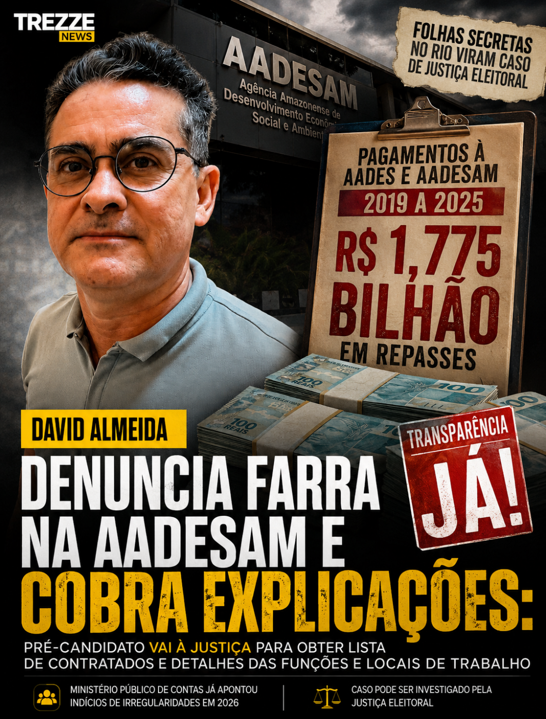 DAVID CITA CASO DAS “FOLHAS SECRETAS” DO RIO E COBRA LISTA DE CONTRATADOS DA AADESAM APÓS REPASSES DE R$ 1,7 BILHÃO DAVID CITA CASO DAS “FOLHAS SECRETAS” DO RIO E COBRA LISTA DE CONTRATADOS DA AADESAM APÓS REPASSES DE R$ 1,7 BILHÃO