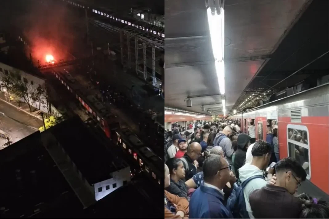 Botão de emergência do trem que pegou fogo em SP ‘não funcionou’, diz passageiro Botão de emergência do trem que pegou fogo em SP ‘não funcionou’, diz passageiro