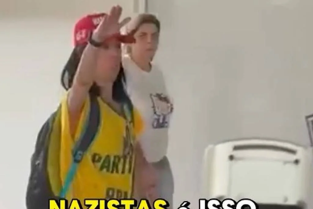 Polícia identifica mulher filmada fazendo saudação nazista após votar no RJ Polícia identifica mulher filmada fazendo saudação nazista após votar no RJ